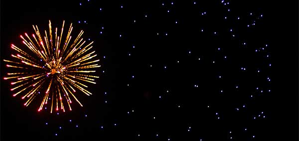 firework display around horses